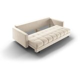 Cosmopolitan Design Kremno bela žametna raztegljiva sedežna garnitura s prostorom za shranjevanje 222 cm Bali – | Shoptok.si
