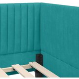 vidaXL Kotna postelja z vzglavjem Turkizna 90 x 200 cm Žamet | Shoptok.si