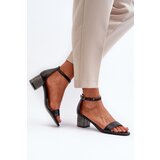 Boto Women's sandals in eco leather on embellished heel black Wiatalia | Shoptok.si