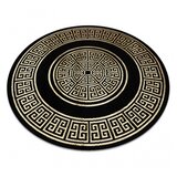 RugsX Preproga ALLURE 1968 krog Grški ključ, okvir - strukturna, elegantna, glamur črna / zlato cercle 120 cm, (22045757) | Shoptok.si