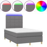  The Living Store Box spring postelja z vzmetnico LED temno siva 120x190 cm blago - Box Spring Postelja, (21450484) | Shoptok.si