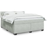 vidaXL Box spring postelja z vzmetnico svetlo siva 180x200 cm žamet | Shoptok.si