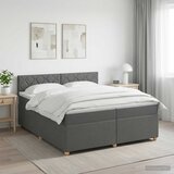  Boxspring krevet s madracem Tamnosiva 200 x 200 cm Tkanina 202 x 202 x 88 cm u