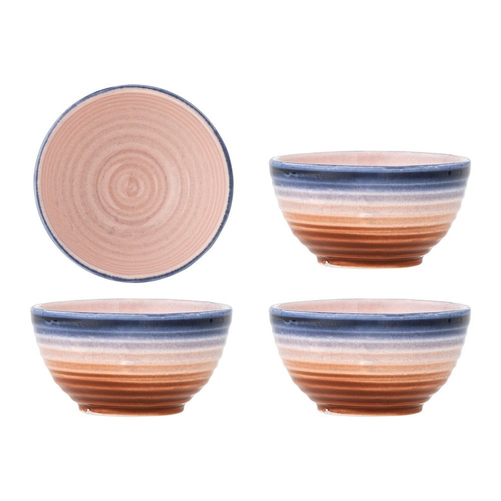Bloomingville Modre/oranžne keramične skledice v kompletu 4 ks 110 ml Tatum – Cene