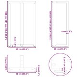  Noge za barski stol T-oblika 2 kom antracit 60x35x(100-101) cm čelik | shoptok.hr