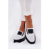 VINCEZA Ladies Leather Moccasins On Platform And Wedge White 79522 | Shoptok.si