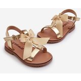 Boto Children's Sandals With Bow and Velcro Golden Joratia | Eponuda.ba