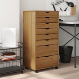 The Living Store Premična omarica s predali MOSS medeno rjava trdna borovina - Premična Omarica, (21657255) | Shoptok.si