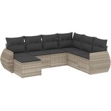  7-dijelni set vrtnih sofa svjetlosivi od poliratana | shoptok.hr