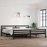  Posteljni okvir črn iz trdnega lesa 200x200 cm, (20646954) Cene