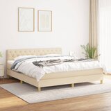The Living Store Box spring postelja z vzmetnico krem 160x200 cm blago - Box Spring Postelja, (21513395) Cene