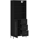  Visoka komoda crni 69,5x34x180 cm konstruirano drvo | shoptok.hr