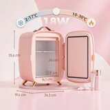  Prijenosni mini hladnjak za kozmetiku pića i grickalice s osvijetljenim ogledalom tihi rad 6L roza | shoptok.hr