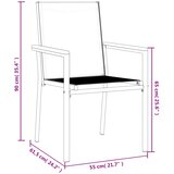  Vrtne stolice 2 kom crne 55 x 61,5 x 90 cm tekstilen i čelik | shoptok.hr