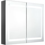 Maison Chic LED Kopalniška omarica - Kopalniški kabinet z ogledalom sijoče siva 80x12x68 cm, (21794783) Cene