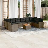 vidaXL 11-dijelni set vrtnih sofa od poliratana s jastucima sivi | shoptok.hr