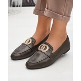 Resti Dark green women's moccasins with gold embellishment Uletta - Footwear | ePonuda.com