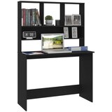  Radni stol s policama crni 110 x 45 x 157 cm od iverice | shoptok.hr