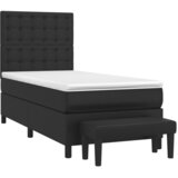  s oprugama i madracem crni 90x190 cm od umjetne kože | shoptok.hr