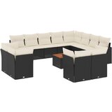  The Living Store Vrtna sedežna garnitura 13-delna z blazinami črn poli ratan - Vrtna Sedežna Garniture, (21460625) | Shoptok.si