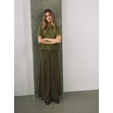 Reserved Hlače širokih nogavica - smeđezeleno | shoptok.hr