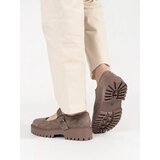 GOODIN Beige suede platform shoes | shoptok.hr