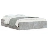 vidaXL Posteljni okvir s predali betonsko siv 120x190cm inženirski les, (20954449) | Shoptok.si