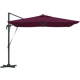  Cantilever Roma suncobran s LED svjetlima u Bordeaux crvenoj boji 286 x 285 x 270 cm aluminijski. | shoptok.hr