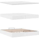 vidaXL Otomanski posteljni okvir z vzmetnicami bel 200x200cm um. usnje | Shoptok.si