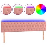 Maison Chic led posteljno vzglavje - vzglavna omarica - nočna omarica roza 200x7x78/88 cm žamet, (21707324) Cene