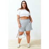 Trendyol Curve Gray Button Detailed Knitted Shorts & Bermuda | Shoptok.si
