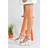 Fox Shoes M348202459 Women's Silver Metallic Platform Heels, Evening Dress Shoes Cene