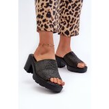 PE1 Women's Sandals with Weave on Heel Black Titantha Cene