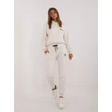 Fashion Hunters Light beige melange tracksuit