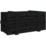 vidaXL Škatla za shranjevanje črna 91x40,5x42 cm trdna borovina | Shoptok.si