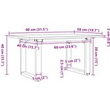  Stolić za kavu O-oblika 80x50x40 cm borovina i čelik | shoptok.hr
