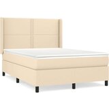  Krevet s oprugama i madracem krem 140x200 cm od tkanine | shoptok.hr