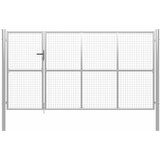  Vrtna vrata čelična 350 x 150 cm srebrna | shoptok.hr