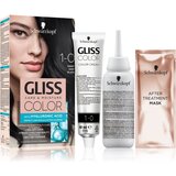 Schwarzkopf Gliss Color permanentna barva za lase odtenek 1-0 Deep Black Cene