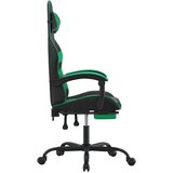  Gaming stol z oporo za noge črno in zeleno umetno usnje, (21377225) | Shoptok.si