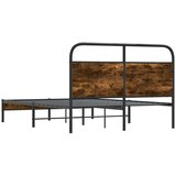  Okvir kreveta bez madraca dimljena boja hrasta 135x190cm drveni | shoptok.hr