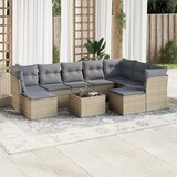  10-dijelni set vrtnih sofa s jastucima bež od poliratana | shoptok.hr