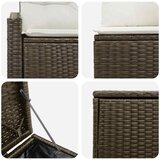  Set sofe 7 pcs Smeđa i krem bijela Poli Rattan i čelik | shoptok.hr