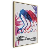 Slika - Colorful Flamingos - Inspirational Quote with Colorful Bird Silhouettes 60x90 U prirodnom drvenom okviru | shoptok.hr