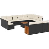  The Living Store Vrtna sedežna garnitura 14-delna z blazinami črn poli ratan - Vrtna Sedežna Garniture, (21465154) | Shoptok.si