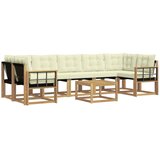 vidaXL Zunanja garnitura za sedenje z blazino 8 pcs Bela in krem, (5000280147) | Shoptok.si