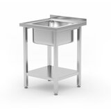 Hendi Sto sa sudoperom i policom, pričvršćen šrafovima, Kitchen Line, 600x600x(H)850mm Cene