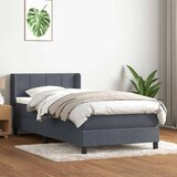 Box spring krevet s madracem tamnosivi 80 x 220 cm baršunasti | shoptok.hr