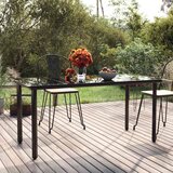  Vrtni blagovaonski stol crni 160x80x74 cm od čelika i stakla | shoptok.hr