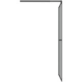 Pregrada za tuš s policom crna 80 x 195 cm s mutnim staklom ESG | shoptok.hr